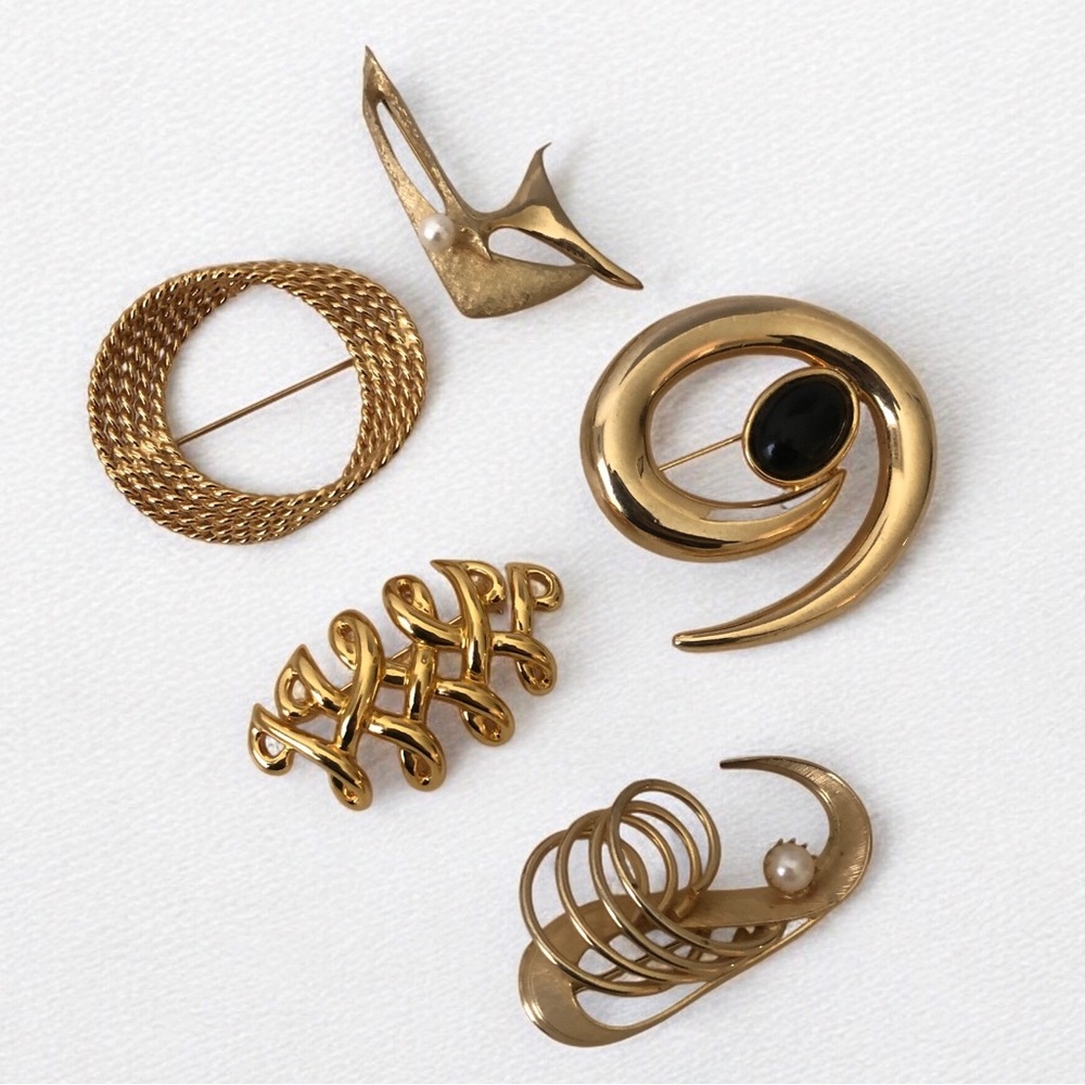 Abstract Geometric Brooch Lot
